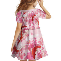Pink Palaka Hawaii Aloha Family Matching Mermaid Dress and Hawaiian Shirt Koi Pond Mix Sakura - Polynesian Pride