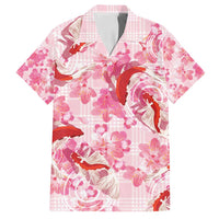 Pink Palaka Hawaii Aloha Family Matching Summer Maxi Dress and Hawaiian Shirt Koi Pond Mix Sakura - Polynesian Pride