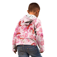 Pink Palaka Hawaii Aloha Kid Hoodie Koi Pond Mix Sakura - Polynesian Pride