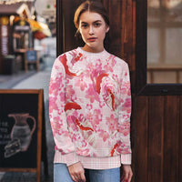 Pink Palaka Hawaii Aloha Ugly Christmas Sweater Koi Pond Mix Sakura LT7 - Polynesian Pride