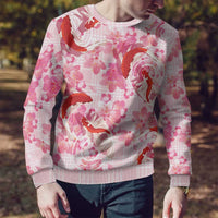 Pink Palaka Hawaii Aloha Ugly Christmas Sweater Koi Pond Mix Sakura LT7 - Polynesian Pride