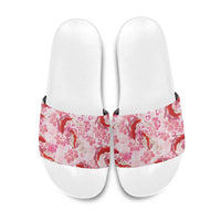 Pink Palaka Hawaii Aloha Slide Sandals Koi Pond Mix Sakura - Polynesian Pride