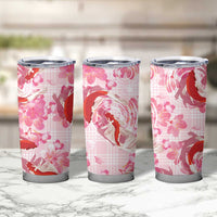 Pink Palaka Hawaii Aloha Tumbler Cup Koi Pond Mix Sakura - Polynesian Pride