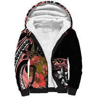 Hawaii Valentine Sherpa Hoodie Plumeria Aloha Wau Ia Oe LT7 Unisex Pink - Polynesian Pride