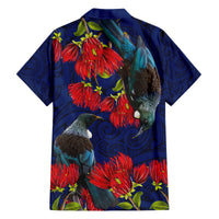 New Zealand Family Matching Tank Maxi Dress and Hawaiian Shirt Tui Couple with Pohutukawa LT7 - Polynesian Pride