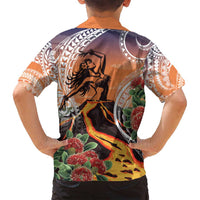Hawaii Women's Day Tribal Family Matching Tank Maxi Dress and Hawaiian Shirt Pele Honua Mea