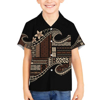 Samoa Siapo Mamanu Family Matching Puletasi and Hawaiian Shirt Waves Motifs