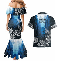World Ocean Day Pasifika Couples Matching Mermaid Dress and Hawaiian Shirt Awaken New Depths LT7 - Polynesian Pride