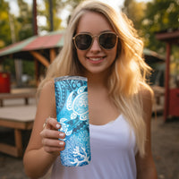 Hawaii World Ocean Day Skinny Tumbler Kakau Turtles