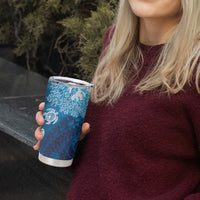 Hawaii World Ocean Day Tumbler Cup Kakau Turtles