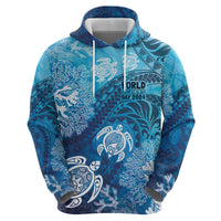 Hawaii World Ocean Day Zip Hoodie Kakau Turtles