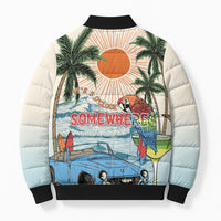 Summer Holiday It's 5 o'clock Somewhere Vintage Hawaii Bomber Puffer Jacket