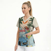 Summer Holiday It's 5 o'clock Somewhere Vintage Hawaii Scrub Top