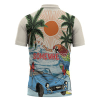 Summer Holiday It's 5 o'clock Somewhere Vintage Hawaii Zipper Polo Shirt LT7 - Polynesian Pride