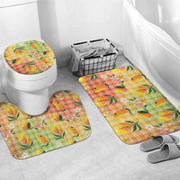 Aloha Hawaii Palaka Print Mango Plumeria Bathroom Set Tropical Vibes