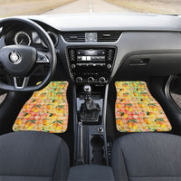 Aloha Hawaii Palaka Print Mango Plumeria Car Mats Tropical Vibes