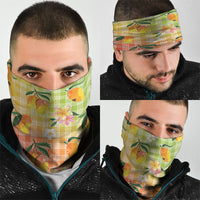 Aloha Hawaii Palaka Print Mango Plumeria Neck Gaiter Tropical Vibes