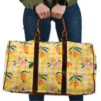 Aloha Hawaii Palaka Print Mango Plumeria Travel Bag Fresh Lemon