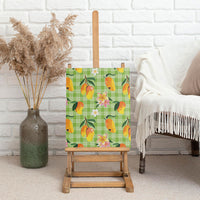 Aloha Hawaii Palaka Print Mango Plumeria Canvas Wall Art Cool Mint