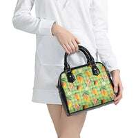 Aloha Hawaii Palaka Print Mango Plumeria Shoulder Handbag Cool Mint