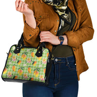 Aloha Hawaii Palaka Print Mango Plumeria Shoulder Handbag Cool Mint
