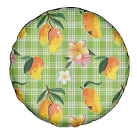 Aloha Hawaii Palaka Print Mango Plumeria Spare Tire Cover Cool Mint