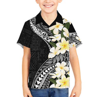 Aloha Hawaii Festive Family Matching Off Shoulder Maxi Dress and Hawaiian Shirt Frangipani Lace Classic LT7 Son's Shirt Black - Polynesian Pride