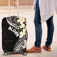 Aloha Hawaii Festive Luggage Cover Frangipani Lace Classic LT7 Black - Polynesian Pride