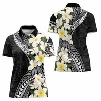 Aloha Hawaii Festive Women Polo Shirt Frangipani Lace Classic