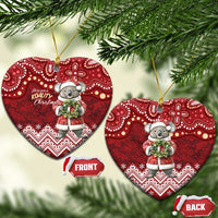 Here For A Koality Xmas Australia Abogirinal Ceramic Ornament Santa Koala - Polynesian Pride