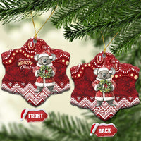 Here For A Koality Xmas Australia Abogirinal Ceramic Ornament Santa Koala - Polynesian Pride