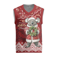 Here For A Koality Xmas Australia Abogirinal Christmas Knitted V-Neck Vest Santa Koala - Polynesian Pride