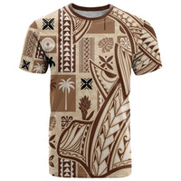 Samoa Tapa T Shirt Siapo Mix Tatau Patterns LT7 Beige - Polynesian Pride