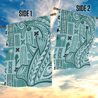 Samoa Tapa Garden Flag Siapo Mix Tatau Patterns - Teal LT7 - Polynesian Pride