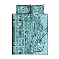 Samoa Tapa Quilt Bed Set Siapo Mix Tatau Patterns - Teal LT7 Teal - Polynesian Pride