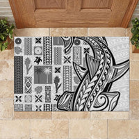 Samoa Tapa Rubber Doormat Siapo Mix Tatau Patterns - White LT7 - Polynesian Pride