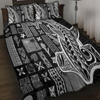 Samoa Tapa Quilt Bed Set Siapo Mix Tatau Patterns - Black LT7 - Polynesian Pride