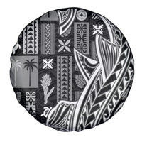 Samoa Tapa Spare Tire Cover Siapo Mix Tatau Patterns - Black LT7 - Polynesian Pride
