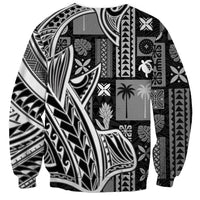 Samoa Tapa Sweatshirt Siapo Mix Tatau Patterns - Black LT7 - Polynesian Pride