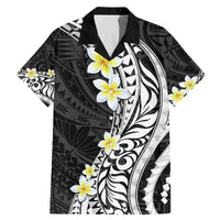 Hawaii Aloha Family Matching Mermaid Dress and Hawaiian Shirt Plumeria Vintage - Black LT7 Dad's Shirt - Short Sleeve Black - Polynesian Pride