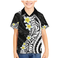 Hawaii Aloha Family Matching Mermaid Dress and Hawaiian Shirt Plumeria Vintage - Black LT7 Son's Shirt Black - Polynesian Pride