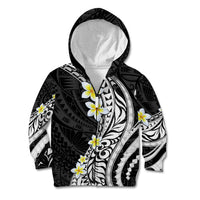 Hawaii Aloha Kid Hoodie Plumeria Vintage - Black LT7 Zip Hoodie Black - Polynesian Pride