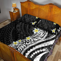 Hawaii Aloha Quilt Bed Set Plumeria Vintage - Black LT7 - Polynesian Pride