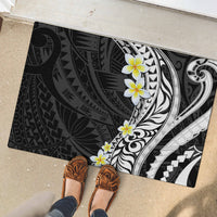 Hawaii Aloha Rubber Doormat Plumeria Vintage - Black LT7 - Polynesian Pride