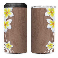 Hawaii Aloha 4 in 1 Can Cooler Tumbler Plumeria Vintage - Beige