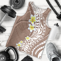 Hawaii Aloha Men Tank Top Plumeria Vintage - Brown LT7 - Polynesian Pride