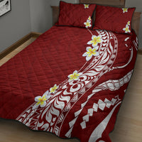 Hawaii Aloha Quilt Bed Set Plumeria Vintage - Crimson LT7 - Polynesian Pride