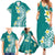Hawaii Aloha Family Matching Summer Maxi Dress and Hawaiian Shirt Plumeria Vintage - Teal LT7 - Polynesian Pride