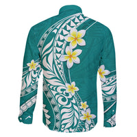 Hawaii Aloha Family Matching Tank Maxi Dress and Hawaiian Shirt Plumeria Vintage - Teal LT7 - Polynesian Pride