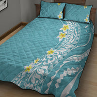 Hawaii Aloha Quilt Bed Set Plumeria Vintage - Turquoise LT7 - Polynesian Pride